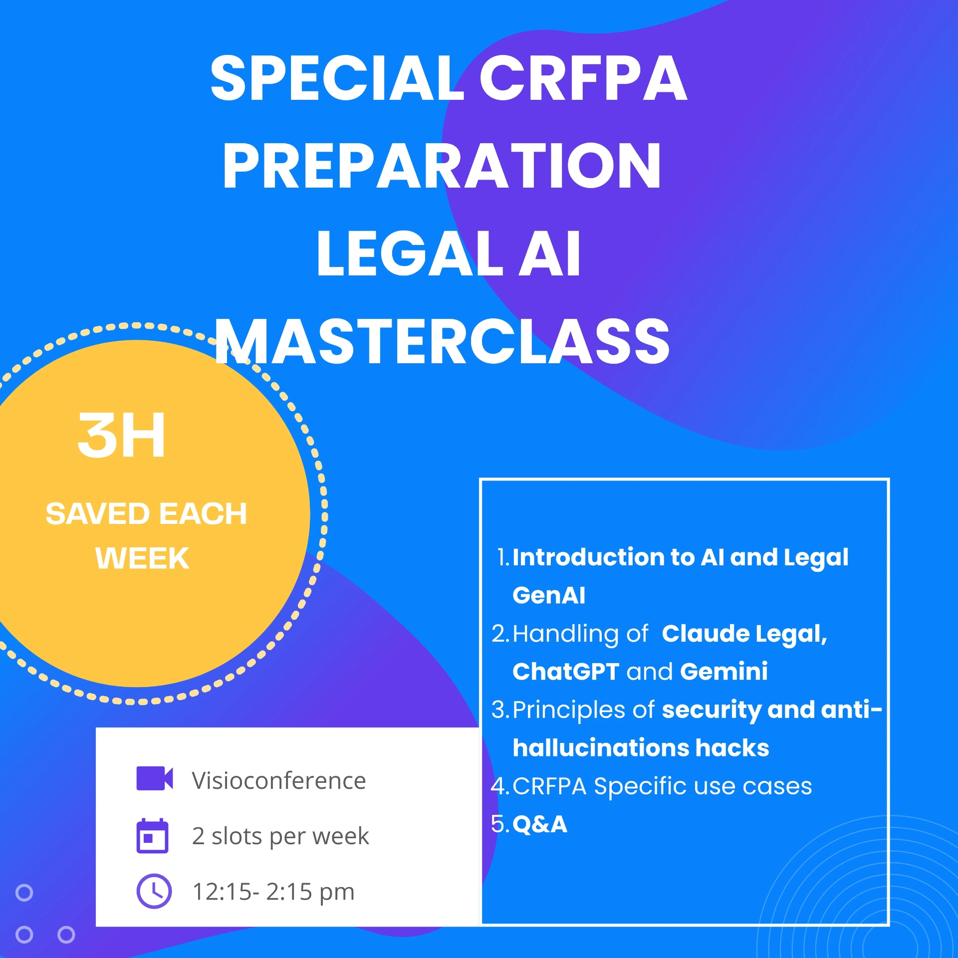CRFPA Legal AI Masterclass: ChatGPT Claude Gemini bar exam preparation - legal AI training CLE CPF