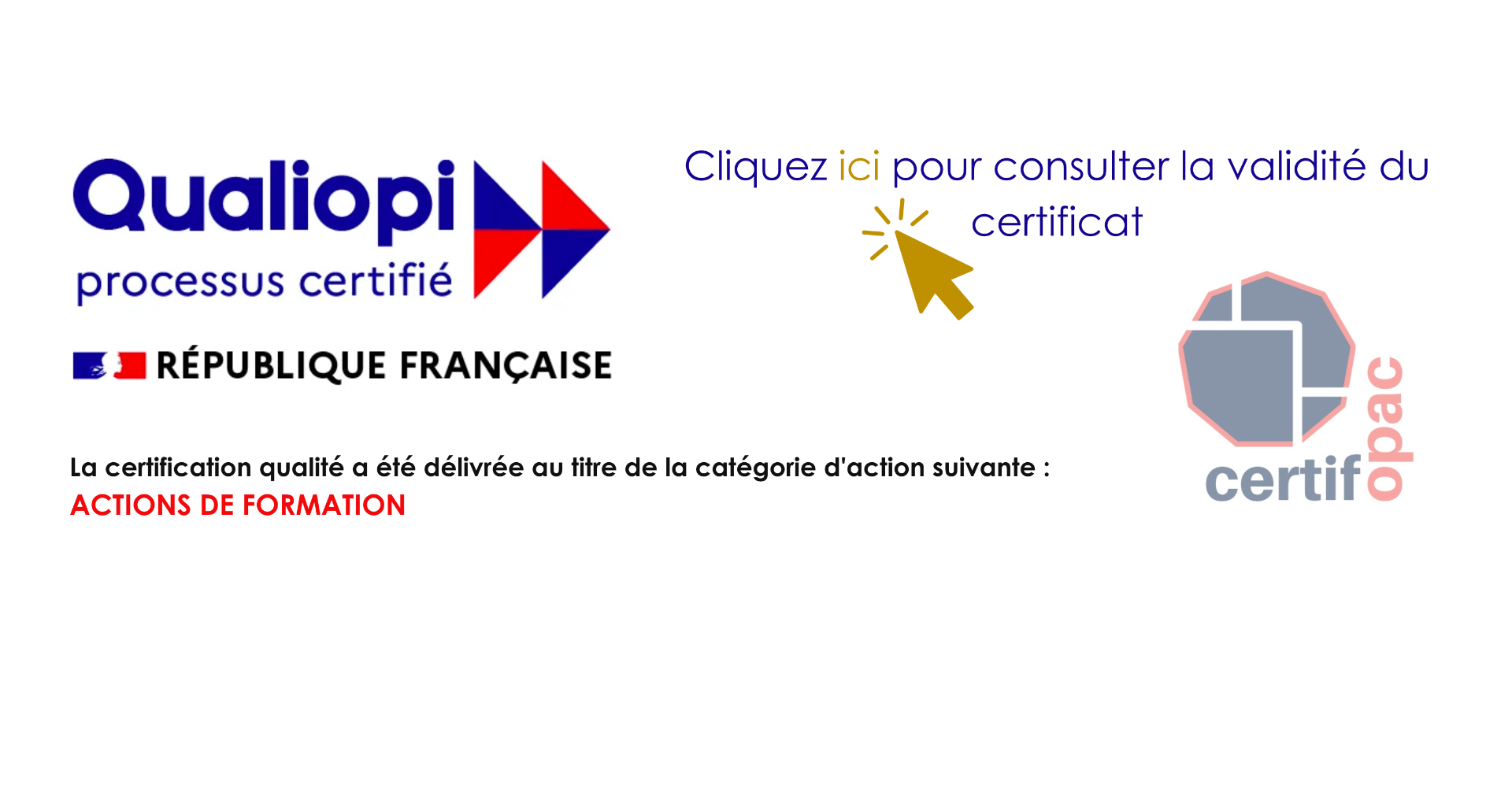 Organisme de formation certifié Qualiopi